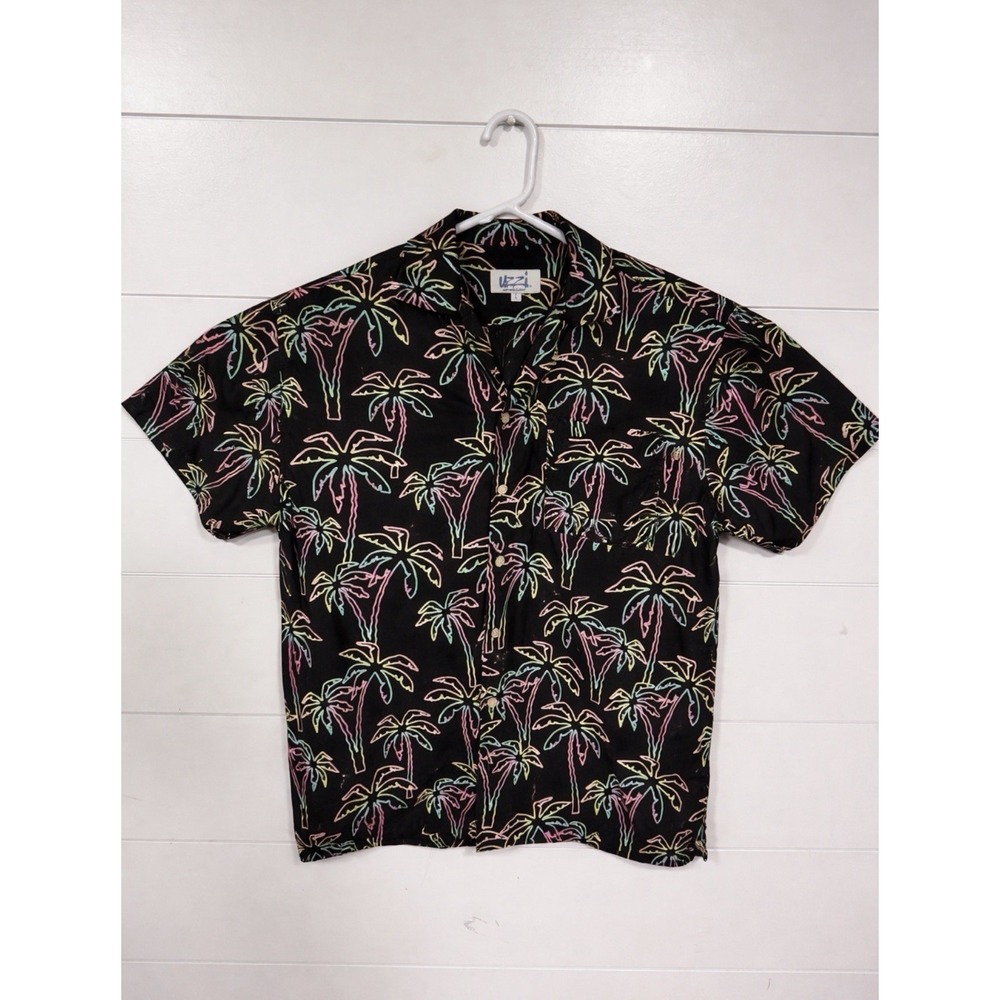 EUC Uzzi Casual Palm Tree Button‎ Shirt Men's SZ Large Hawaiian Beach Party Luau